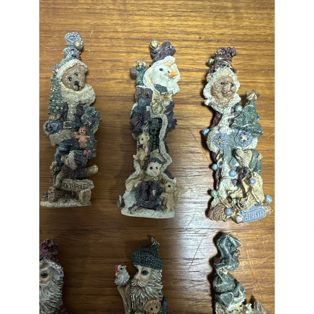 Set Of 6 Boyds Bears & Friends Vintage Refrigerator Magnet Resin Christmas Theme